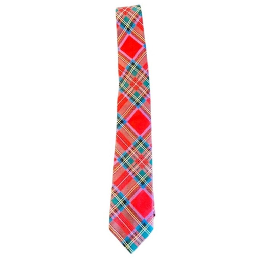 Stewart Royal Tartan Wool Tie Made Scotland Vintage